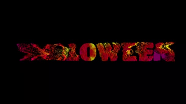 Halloween Woord Letter Effect Verspreid Wervelende Zwarte Achtergrond — Stockvideo