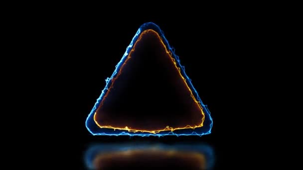 Boucle Triangle Lumineux Effet Cadre Néon Fond Noir — Video