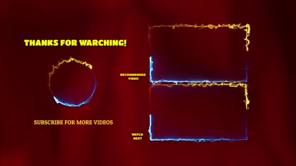 Neon Ramka Efekt Końcowy Ekran Świecący Pętli Czerwonym Tle — Wideo stockowe