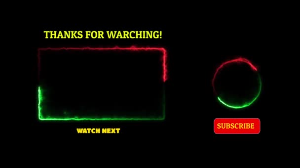 ネオン フレーム効果 エンド スクリーンの光るループの黒い背景 — ストック動画