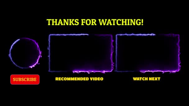 ネオンフレーム効果 エンドスクリーン ブラックバックグラウンドでループを輝かせる — ストック動画