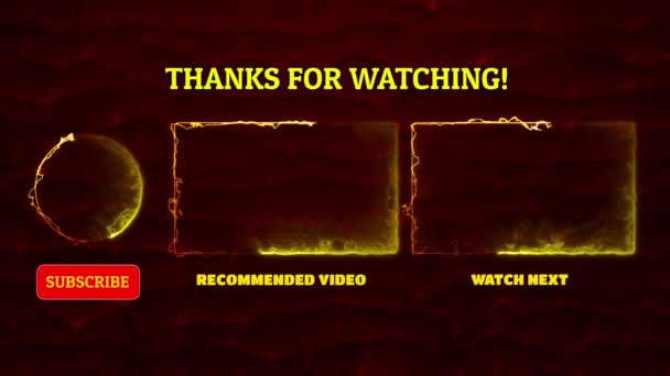 Neon Ramka Efekt Końcowy Ekran Świecący Pętli Czerwonym Tle — Wideo stockowe