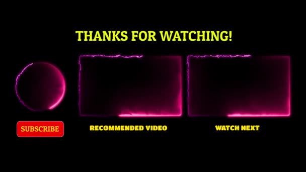 Efek Frame Neon Akhir Layar Bersinar Berulang Latar Belakang Hitam — Stok Video