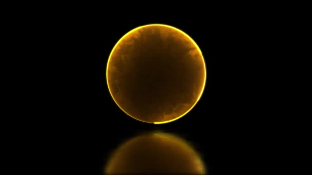 Döngülü Neon Işık Efekti Enerji Topu Siyah Arkaplan — Stok video