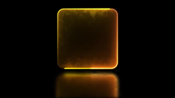 Pętla Świecące Kwadratowe Neon Efekt Ramki Czarne Tło — Wideo stockowe