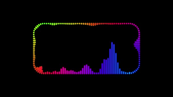 Цифровые Звуковые Волны Квадратной Формы Черном Фоне — стоковое видео