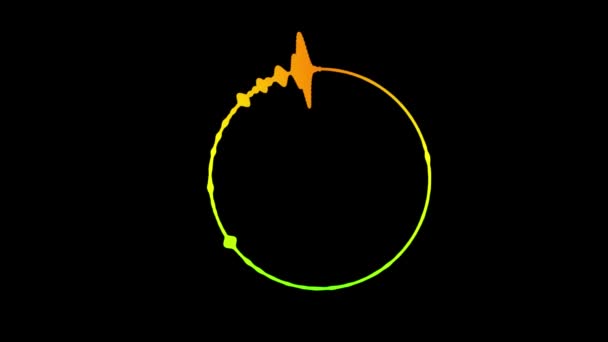 黑色背景上的圆形数字声波 — 图库视频影像