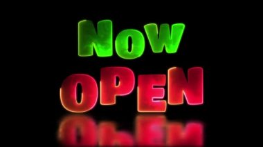 Döngü neon parlaklık efekti açık simgeler, siyah arkaplan. 