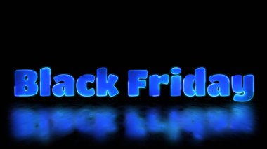 Neon lambası etkisi kara Cuma kelimesi, siyah arkaplan