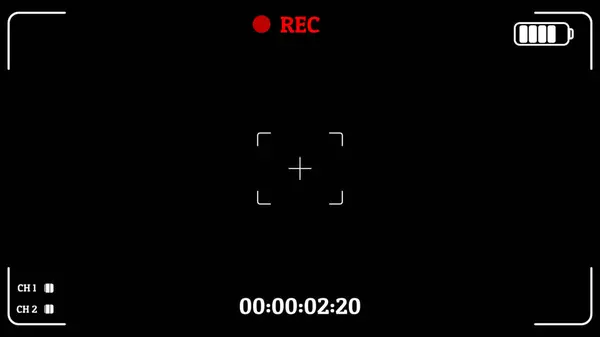 Frame Frame Shows Button Information Recording Video Black Background — Stock Photo, Image
