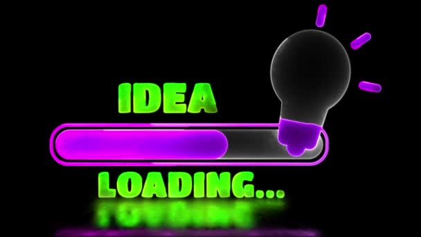Neon Light Effect Looping Window Download Idea Ikona Czarne Tło — Wideo stockowe