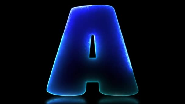 Lowing Looping Letter Alfabeto Effetto Neon Sfondo Nero — Video Stock