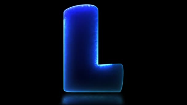 低循环字母L字母表霓虹灯效果 黑色背景 — 图库视频影像