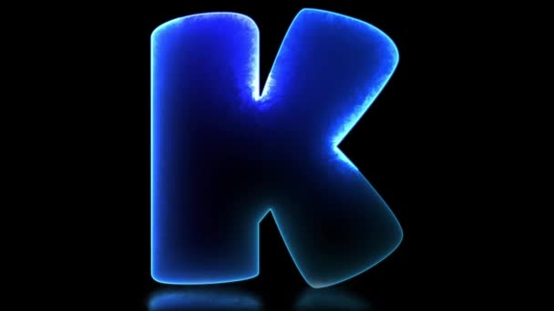 低循环字母K字母子效应 黑色背景 — 图库视频影像