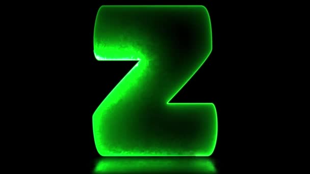 低循环字母Z字母霓虹灯效果 黑色背景 — 图库视频影像