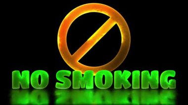 Parlak döngü simgesi sigara içilmeyen neon etkisi, siyah arkaplan