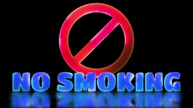 Parlak döngü simgesi sigara içilmeyen neon etkisi, siyah arkaplan