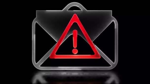 Λάμψη Εικονίδιο Spam Μήνυμα Ηλεκτρονικού Ταχυδρομείου Νέον Αποτέλεσμα Μαύρο Φόντο — Αρχείο Βίντεο