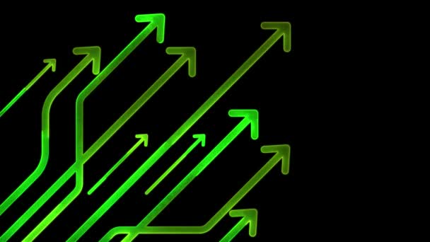 Glödande Looping Ikon Investering Diagram Neon Effekt Svart Bakgrund — Stockvideo