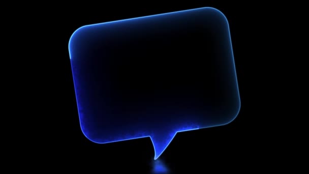 Parlak Döngü Simgesi Metin Kabarcığı Neon Efekti Siyah Arkaplan — Stok video