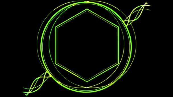 Brilhante Looping Neon Efeito Fundo Fundo Preto — Vídeo de Stock