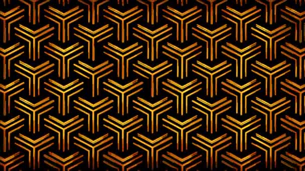 輝くループネオン効果パターン抽象的な背景 黒い背景 — ストック動画
