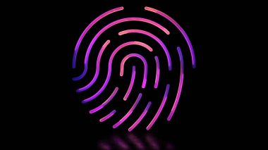 Kullanıcı Parıldayan parmak izi neon etkisi, siyah arkaplan