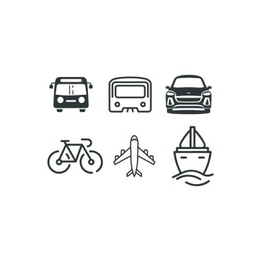 Taksi, otobüs, otobüs, otobüs, taksi, minibüs, taksi, minibüs, minibüs, minibüs gibi basit düzenlenebilir simgeler