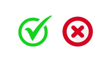 Yeşil Kontrol İşareti ve Kızıl Haç Sembolü - Onaylama ve Reddetme canlandırma simgesi