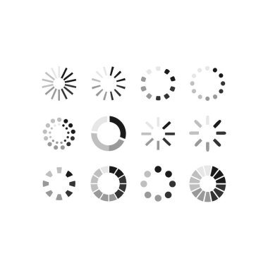 Yuvarlak Yükleme Vektör Koleksiyonu Dairesel İşlem Göstergeleri ve Önyükleyicileri.