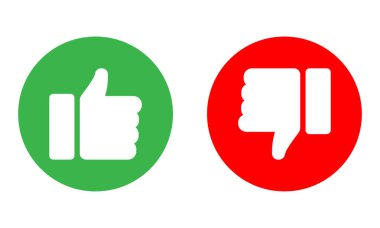 Sosyal medya simgesi. Parmak yukarı. Benzer simgenin vektör illüstrasyonu.