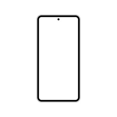 Model akıllı telefon. Arka planda gölgesi olan bir cep telefonu. Vektör. Şeffaf ekran izole edildi