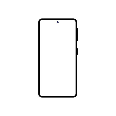 Model akıllı telefon. Arka planda gölgesi olan bir cep telefonu. Vektör. Şeffaf ekran izole edildi