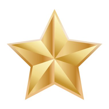 Altın yıldız simgesi. Vektör çizimi