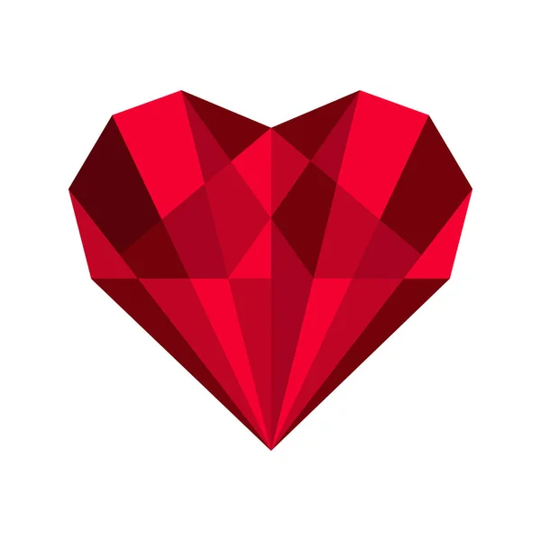 Rood Diamanthart Rood Hart Romantisch Hart Hartvector Valentijnsdag Vectorbeelden