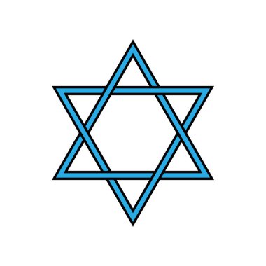 David 'in Yıldızı. David' in Yahudi Yıldızı. Basit tasarımlı bir sembol.