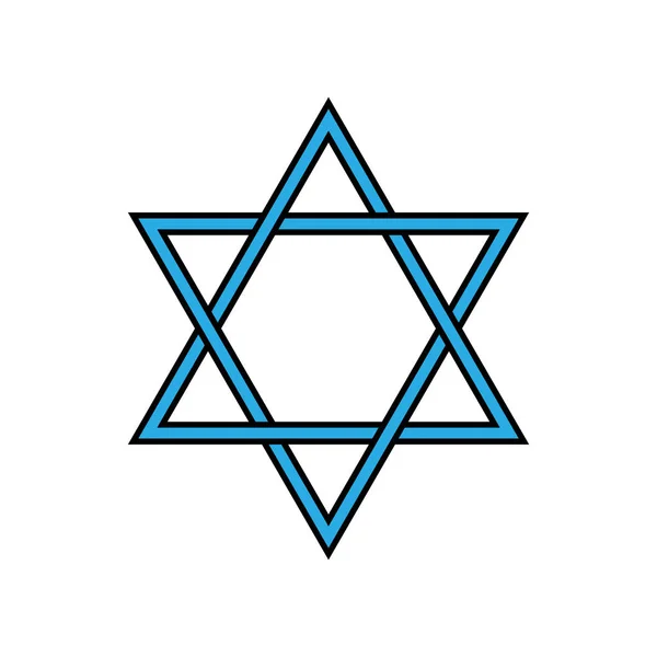 デビッドの星 デビッドのユダヤ人の星 シンプルなデザインのシンボル Hanukka — ストックベクタ
