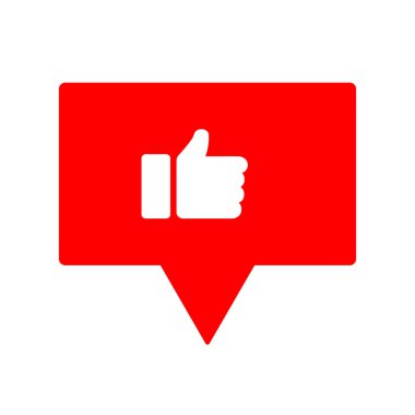 Sosyal medya simgesi. Parmak yukarı. Benzer simgenin vektör illüstrasyonu.