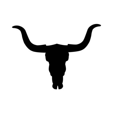 Texas Longhorn sığırları beyaz izolasyonda. Vektör illüstrasyonu