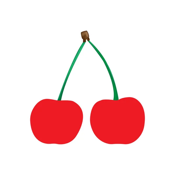 Cherry Isolato Sfondo Bianco — Vettoriale Stock