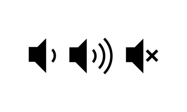 Вектор Значка Объёма Немой Немой Звук Громкости Плоские Векторные Иконки — стоковый вектор