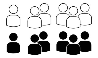 Kullanıcı simgesi vektör illüstrasyonu. İnsanlar imzalar. Beyaz arkaplanda izole edilmiş.