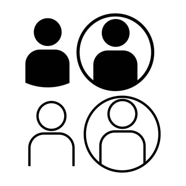 Kullanıcı simgesi vektör illüstrasyonu. İnsanlar imzalar. Beyaz arkaplanda izole edilmiş.