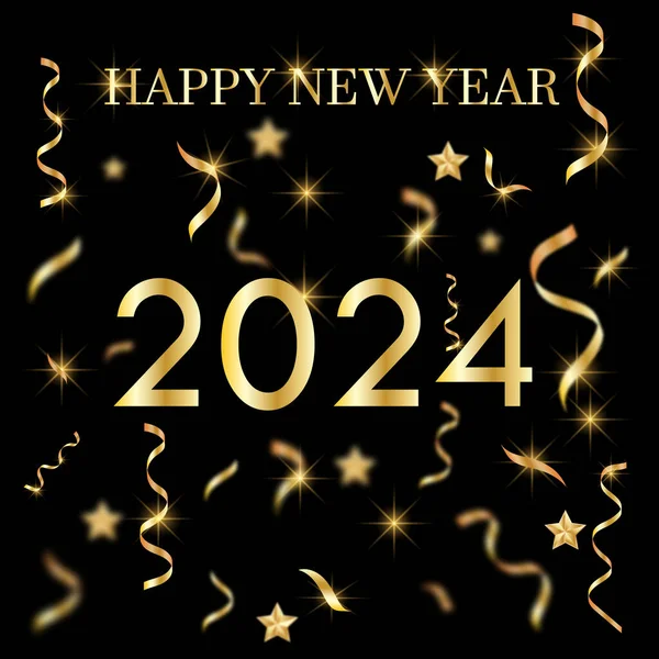  Mutlu 2024 Yeni Yıl. Conroy. Vektör illüstrasyonu..