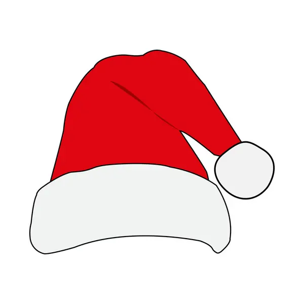Noel Baba şapkası. Vektör illüstrasyonu.