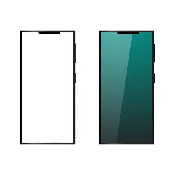 Akıllı telefonlar. Model akıllı telefon. Arka planda gölgesi olan cep telefonu. Vektör illüstrasyonu.