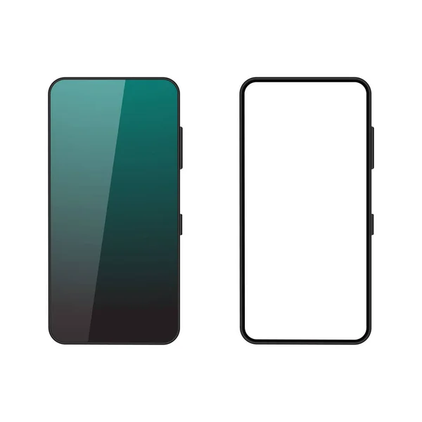Akıllı telefonlar. Model akıllı telefon. Arka planda gölgesi olan cep telefonu. Vektör illüstrasyonu.