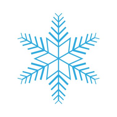 İzole edilmiş beyaz bir kar tanesi. Vektör illüstrasyonu