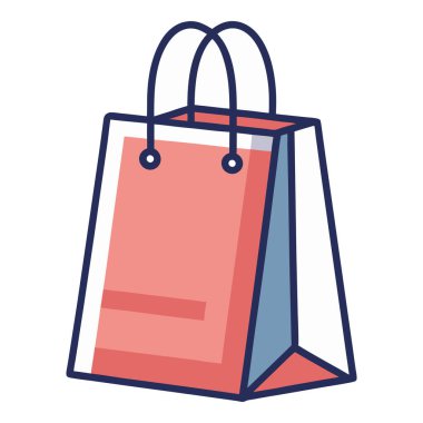 Beyaz arkaplanda alışveriş çantası illüstrasyonu