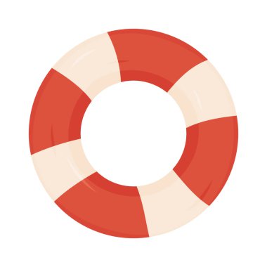 Parlak kırmızı ve beyaz cankurtaran kurtarma için düz bir yüzeye dayanır..